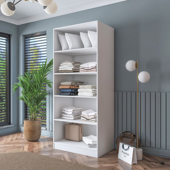 Hanah Home Armario Blanco con Estanterías Hanah Home Armario Blanco con Estanterías